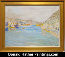 Original landscape oil painting on canvas from the 1940's or 1950's by renown Canadian Artist, Donald Flather